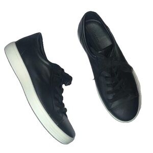 Ecco Soft 7 Premier Men’s Sneakers Lace Up Leather Black NWOB US 7-7.5